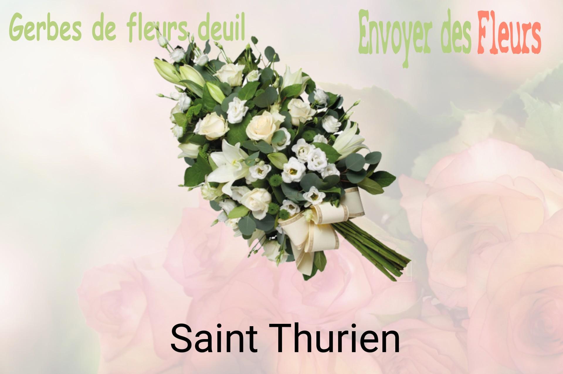 Gerbe de fleurs de deuil livrée à Saint-Thurien